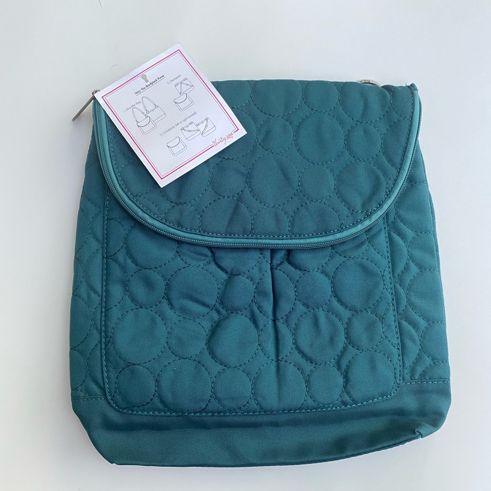 thirty-one Vary You Teal Quilted Backpack Purse